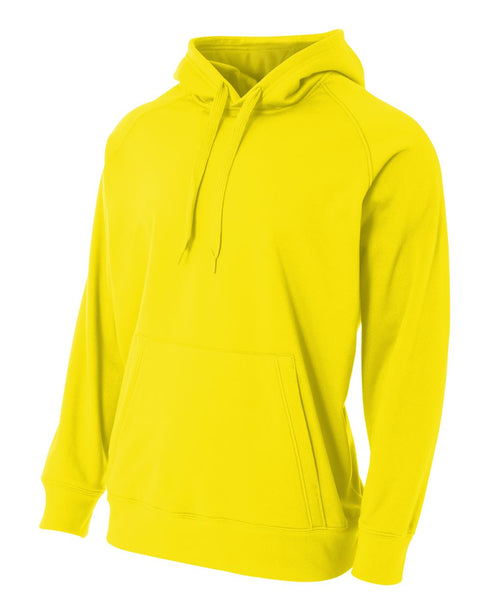 A4 Solid Tech Fleece Hoodie (N4237), Color 'Safety Yellow'